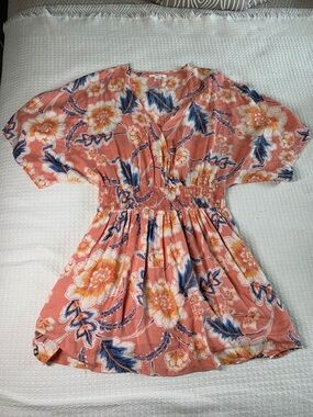 Oneil swim cover up dress with sleeves size small